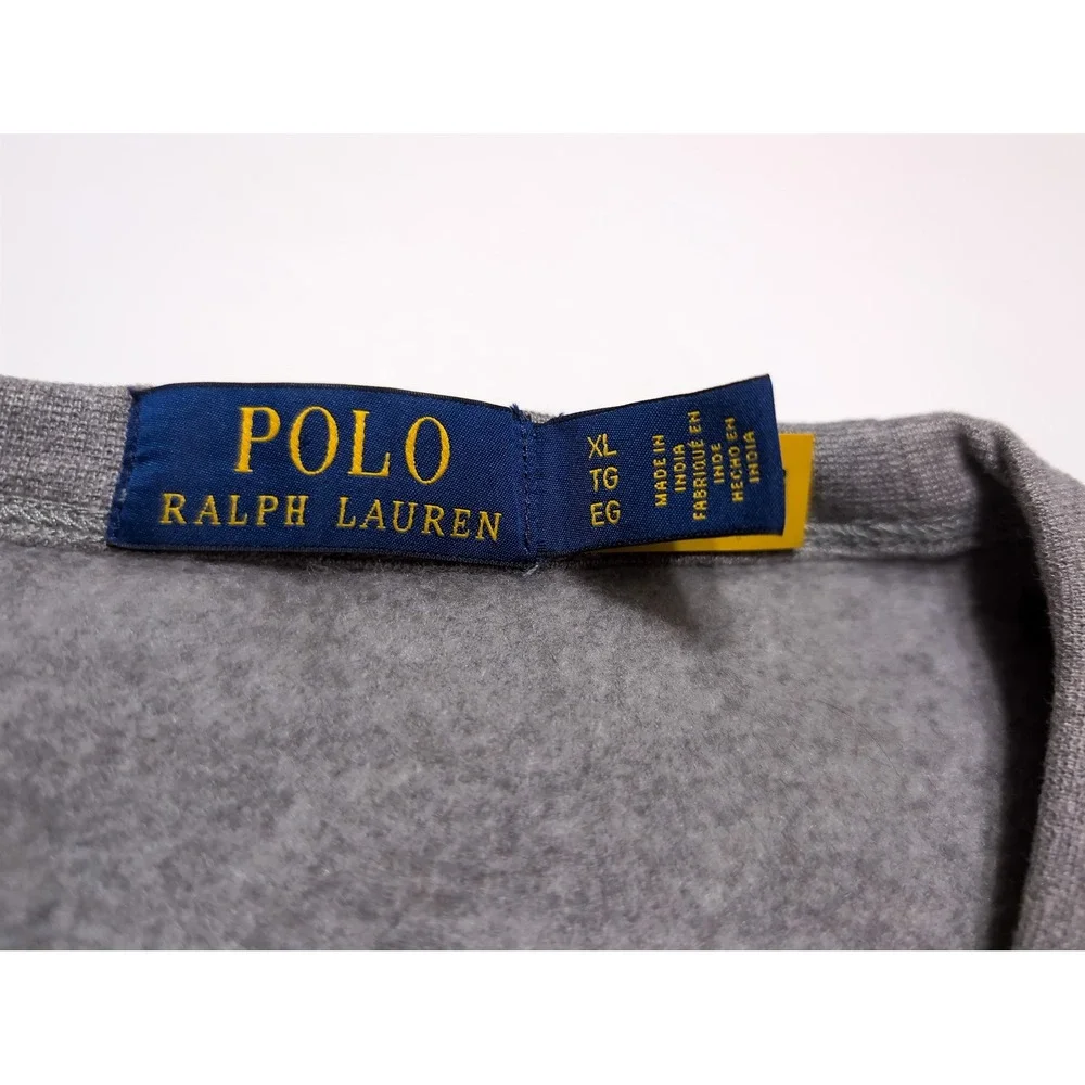 POLO Ralph Lauren Sweatshirt Mens XL Gray Excellent Embroidered Applique Logo